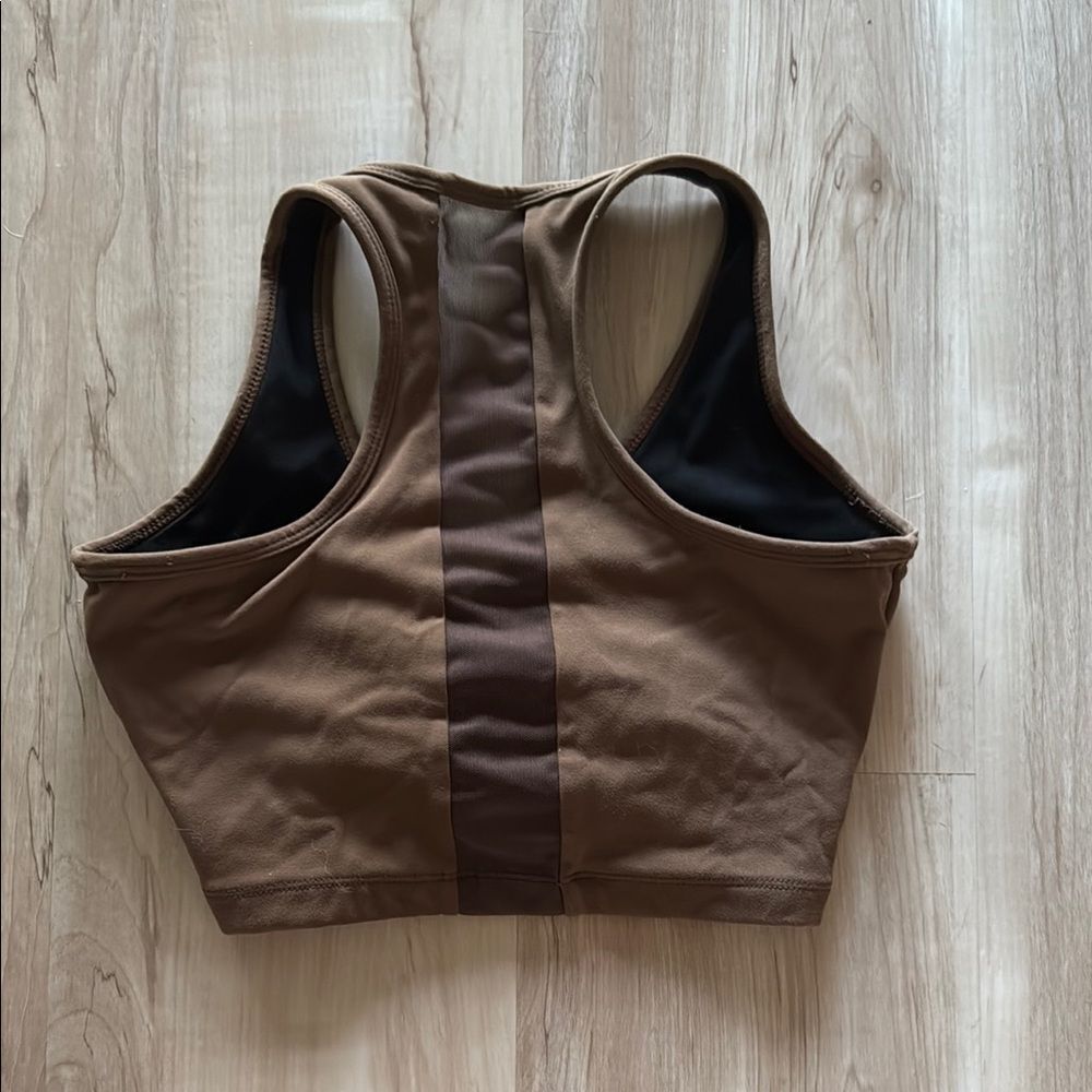 Brown Wrap Sports Bra - Picture 2 of 3